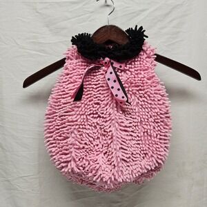 Princess Paradise Poodle‎ Costume Vest Toddler 12/18M Pink Shaggy Chenille Bow